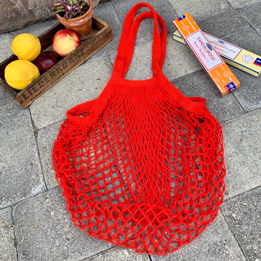 🌿LONG HANDLE FRENCH MARKET NET STRING BAG🌿